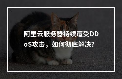 阿里云服务器持续遭受DDoS攻击，如何彻底解决？