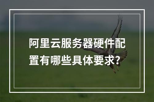 阿里云服务器硬件配置有哪些具体要求？