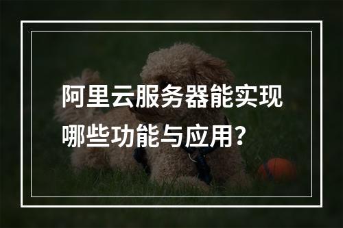 阿里云服务器能实现哪些功能与应用？