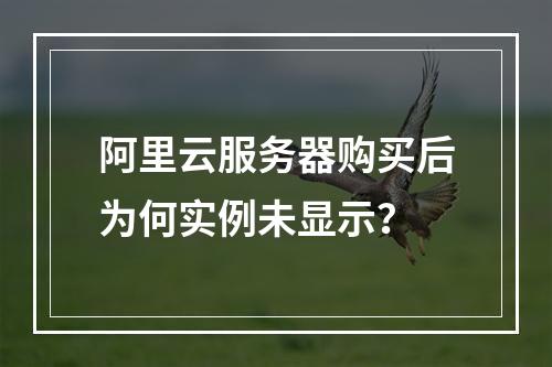 阿里云服务器购买后为何实例未显示？