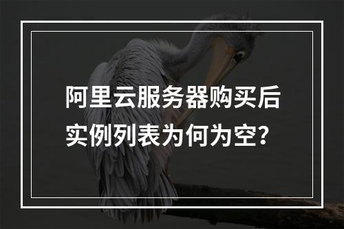 阿里云服务器购买后实例列表为何为空？