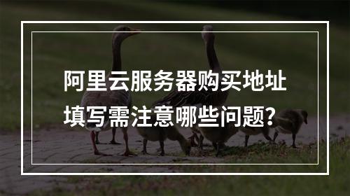 阿里云服务器购买地址填写需注意哪些问题？