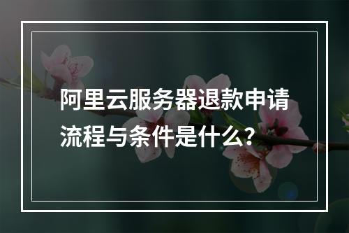 阿里云服务器退款申请流程与条件是什么？