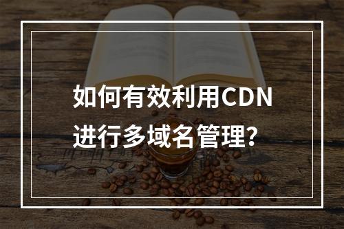 如何有效利用CDN进行多域名管理?