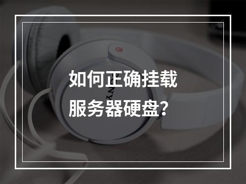 如何正确挂载服务器硬盘?