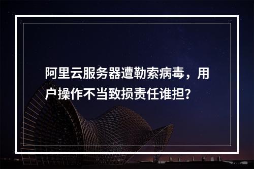 阿里云服务器遭勒索病毒，用户操作不当致损责任谁担？