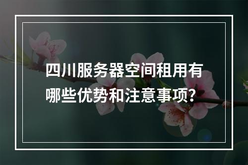 四川服务器空间租用有哪些优势和注意事项?