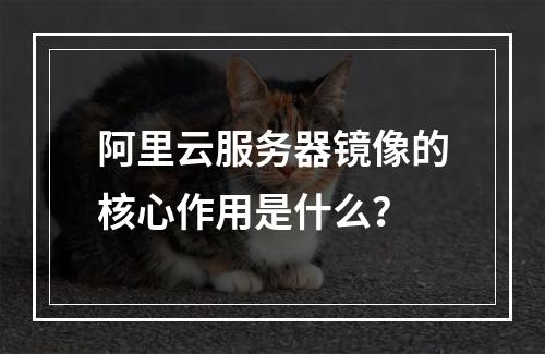 阿里云服务器镜像的核心作用是什么？