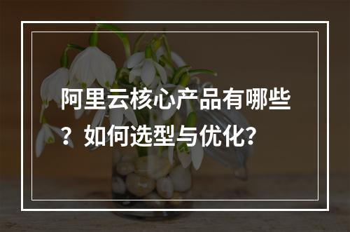 阿里云核心产品有哪些？如何选型与优化？