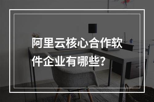 阿里云核心合作软件企业有哪些？