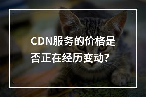 CDN服务的价格是否正在经历变动?