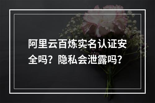 阿里云百炼实名认证安全吗？隐私会泄露吗？