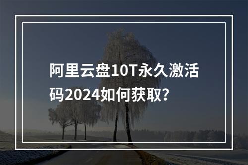 阿里云盘10T永久激活码2024如何获取？