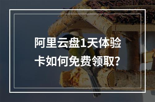阿里云盘1天体验卡如何免费领取？