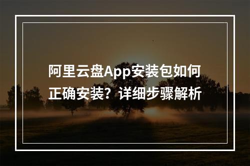 阿里云盘App安装包如何正确安装？详细步骤解析