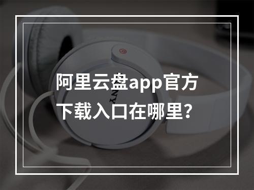 阿里云盘app官方下载入口在哪里？