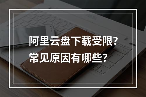 阿里云盘下载受限？常见原因有哪些？