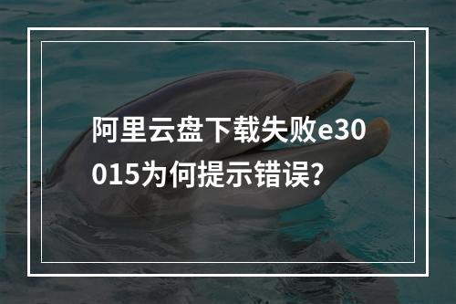 阿里云盘下载失败e30015为何提示错误？