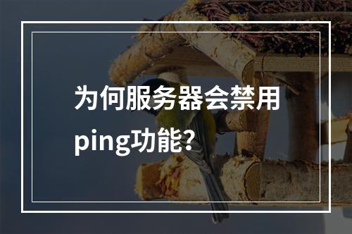 为何服务器会禁用ping功能?