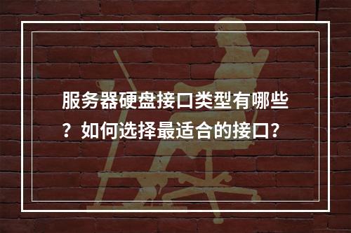 服务器硬盘接口类型有哪些?如何选择最适合的接口?