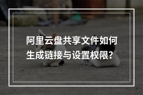 阿里云盘共享文件如何生成链接与设置权限？