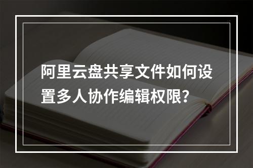 阿里云盘共享文件如何设置多人协作编辑权限？