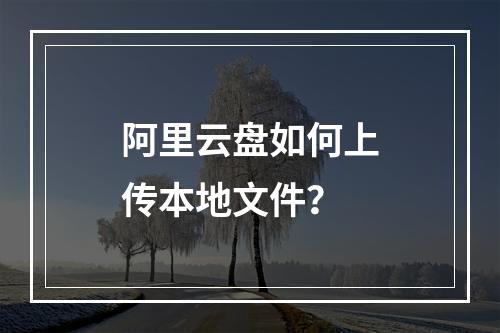 阿里云盘如何上传本地文件？