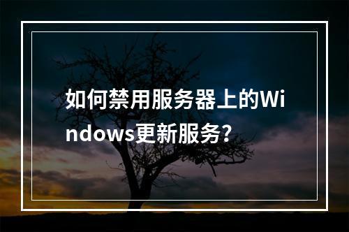如何禁用服务器上的Windows更新服务?