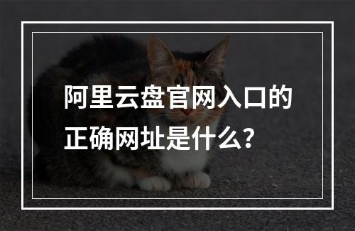 阿里云盘官网入口的正确网址是什么？