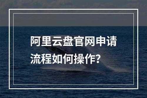 阿里云盘官网申请流程如何操作？