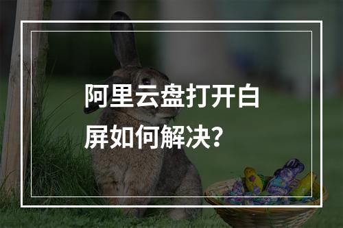 阿里云盘打开白屏如何解决？