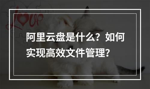阿里云盘是什么？如何实现高效文件管理？