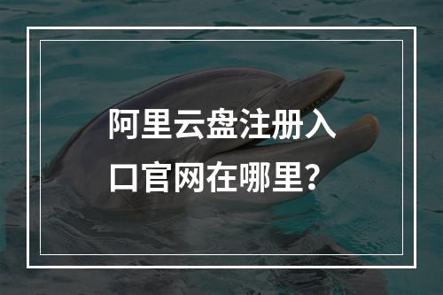 阿里云盘注册入口官网在哪里？