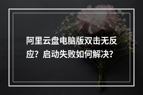 阿里云盘电脑版双击无反应？启动失败如何解决？