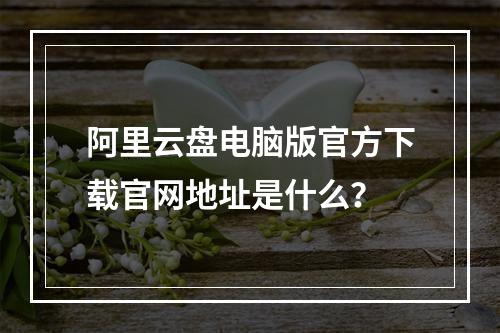 阿里云盘电脑版官方下载官网地址是什么？