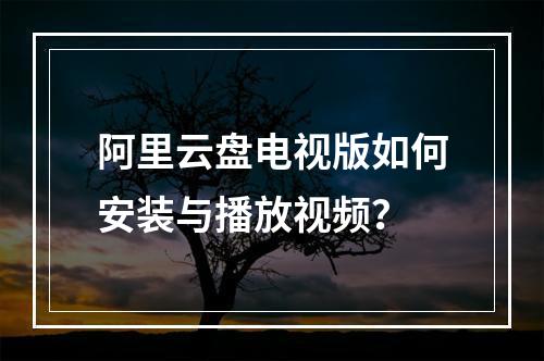 阿里云盘电视版如何安装与播放视频？