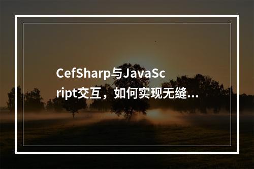 CefSharp与JavaScript交互,如何实现无缝通信?