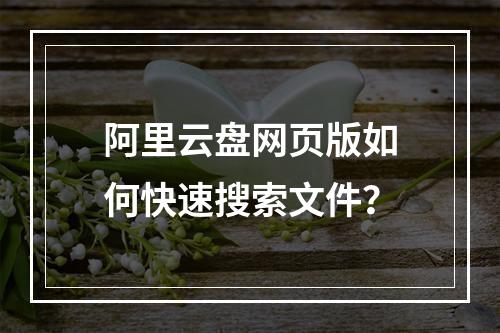 阿里云盘网页版如何快速搜索文件？