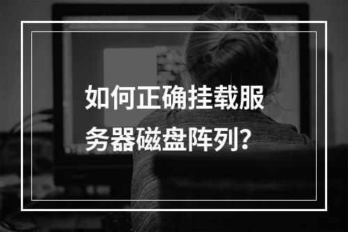 如何正确挂载服务器磁盘阵列?