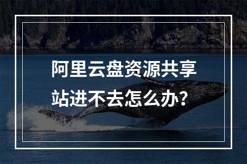 阿里云盘资源共享站进不去怎么办？