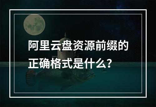 阿里云盘资源前缀的正确格式是什么？