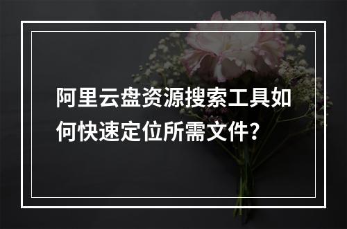 阿里云盘资源搜索工具如何快速定位所需文件？