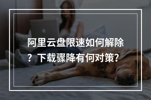 阿里云盘限速如何解除？下载骤降有何对策？