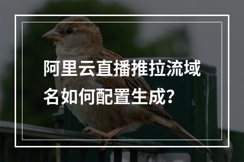 阿里云直播推拉流域名如何配置生成？