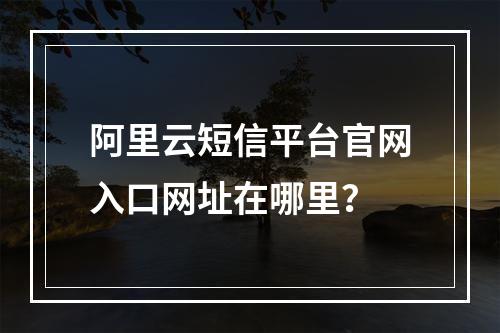 阿里云短信平台官网入口网址在哪里？