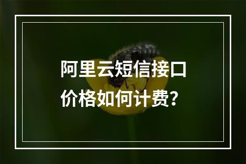 阿里云短信接口价格如何计费？