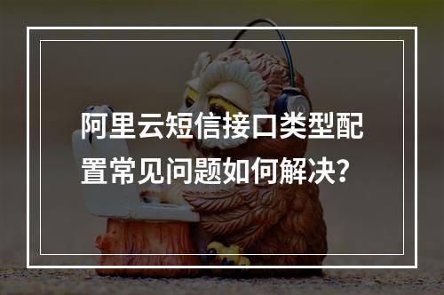 阿里云短信接口类型配置常见问题如何解决？