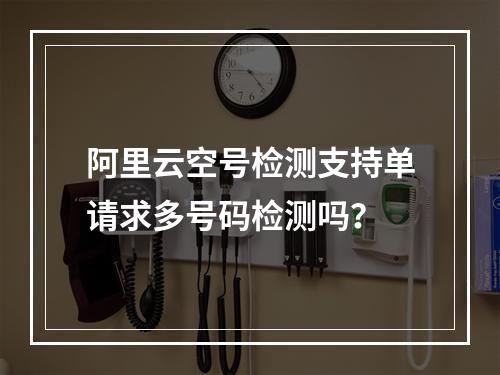阿里云空号检测支持单请求多号码检测吗？