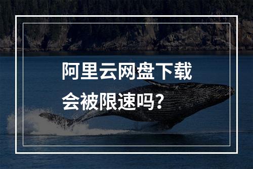 阿里云网盘下载会被限速吗？