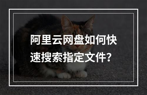 阿里云网盘如何快速搜索指定文件？